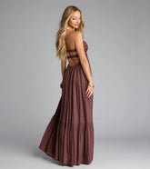 Twist Of Fate Strapless Ruffled Maxi Dress